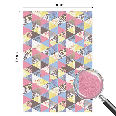 Dekorationsfolie til vindue mod indkig Farverige trekanter