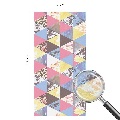 Dekorationsfolie til vindue mod indkig Farverige trekanter