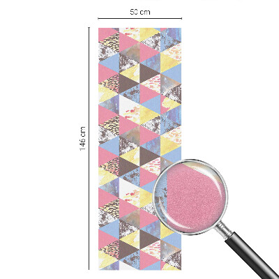 Dekorationsfolie til vindue mod indkig Farverige trekanter