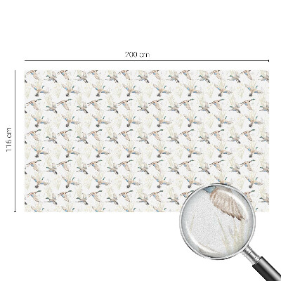 Mælkehvid vinduesfolie med motiv Fugle natur