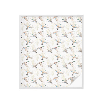 Mælkehvid vinduesfolie med motiv Fugle natur
