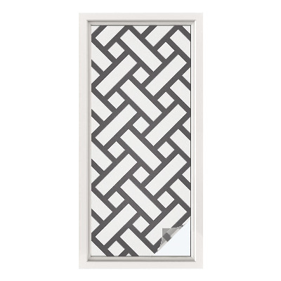 Mælkehvid vinduesfolie med motiv Sammenfletning af rektangler