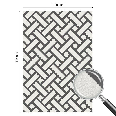 Mælkehvid vinduesfolie med motiv Sammenfletning af rektangler