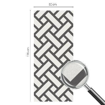 Mælkehvid vinduesfolie med motiv Sammenfletning af rektangler