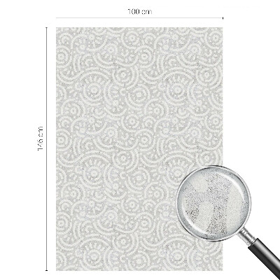 Mælkehvid vinduesfolie med motiv Geometrisk abstraktion