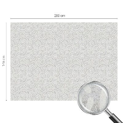 Mælkehvid vinduesfolie med motiv Geometrisk abstraktion