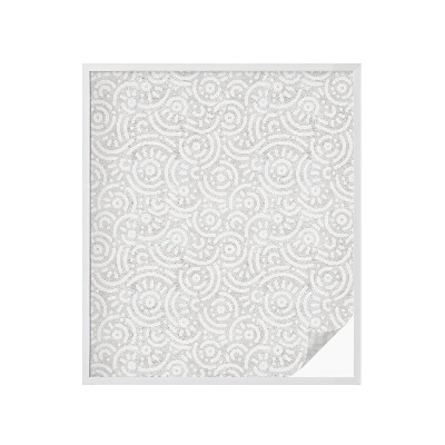 Mælkehvid vinduesfolie med motiv Geometrisk abstraktion