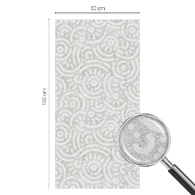 Mælkehvid vinduesfolie med motiv Geometrisk abstraktion