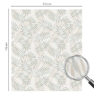 Mælkehvid vinduesfolie med motiv Grønlig elegance