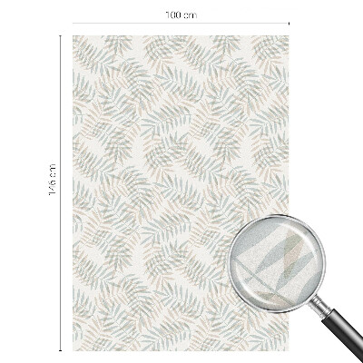 Mælkehvid vinduesfolie med motiv Grønlig elegance