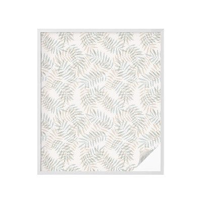 Mælkehvid vinduesfolie med motiv Grønlig elegance