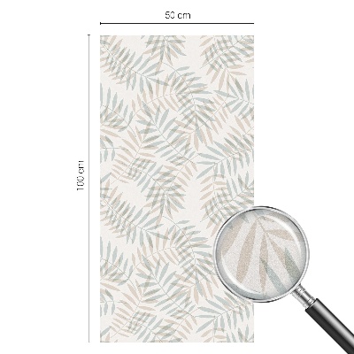 Mælkehvid vinduesfolie med motiv Grønlig elegance