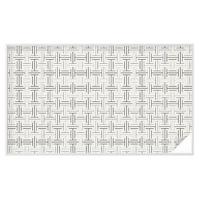 Mælkehvid vinduesfolie med motiv Symmetrisk fletning