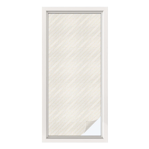 Vinduesfolie mod indkig med glasmaleri Sildebensmønster elegance