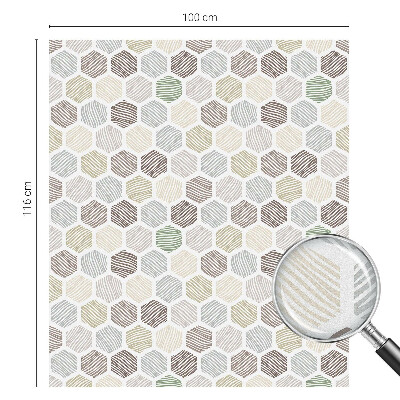 Mælkehvid vinduesfolie med motiv Geometriske bølger