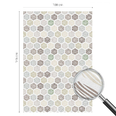 Mælkehvid vinduesfolie med motiv Geometriske bølger