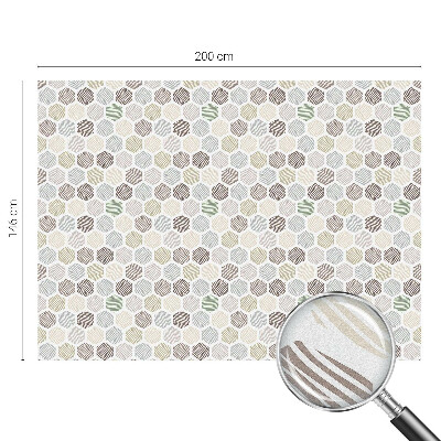 Mælkehvid vinduesfolie med motiv Geometriske bølger