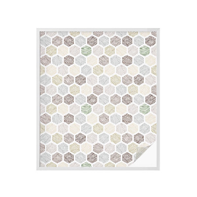 Mælkehvid vinduesfolie med motiv Geometriske bølger