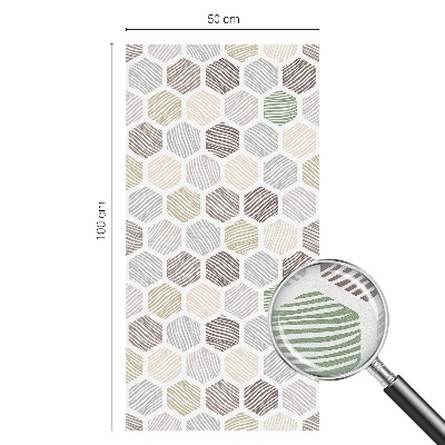 Mælkehvid vinduesfolie med motiv Geometriske bølger