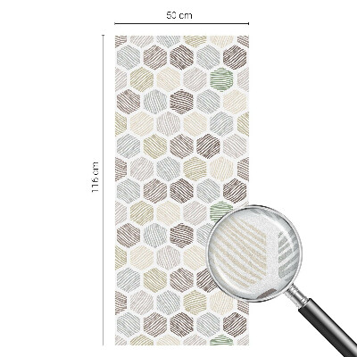 Mælkehvid vinduesfolie med motiv Geometriske bølger