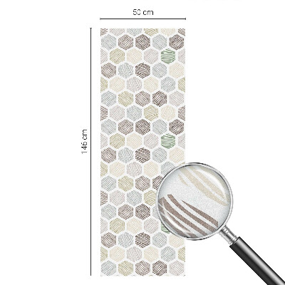 Mælkehvid vinduesfolie med motiv Geometriske bølger