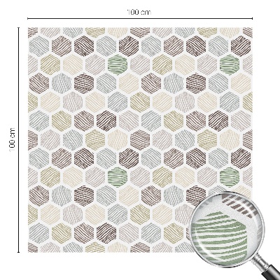 Mælkehvid vinduesfolie med motiv Geometriske bølger