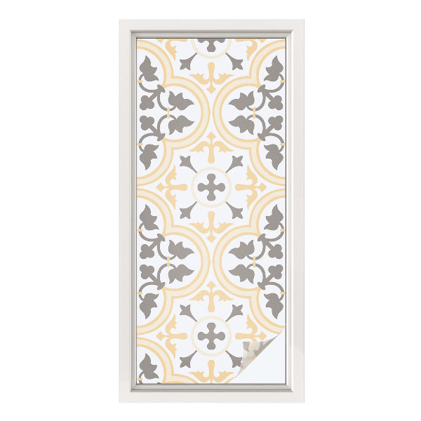 Vinduesfolie mod indkig med glasmaleri Plantemønstre