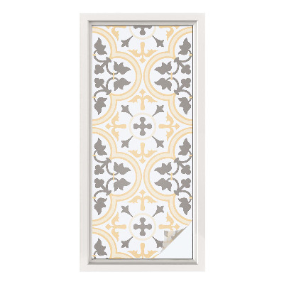 Vinduesfolie mod indkig med glasmaleri Plantemønstre