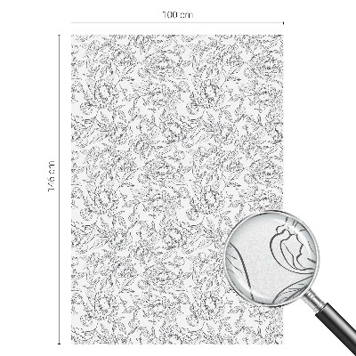 Mælkehvid vinduesfolie med motiv Blomstermotiv