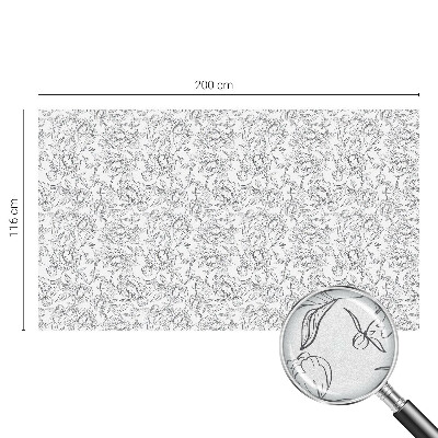 Mælkehvid vinduesfolie med motiv Blomstermotiv