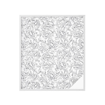 Mælkehvid vinduesfolie med motiv Blomstermotiv