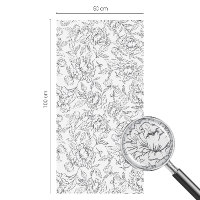 Mælkehvid vinduesfolie med motiv Blomstermotiv