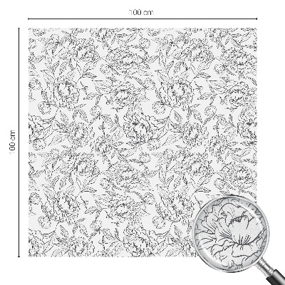 Mælkehvid vinduesfolie med motiv Blomstermotiv