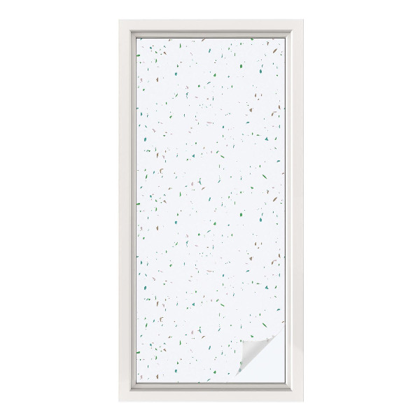 Mælkehvid vinduesfolie med motiv Spredte elementer
