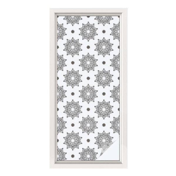 Vinduesfolie mod indkig med glasmaleri Klassiske rosetter