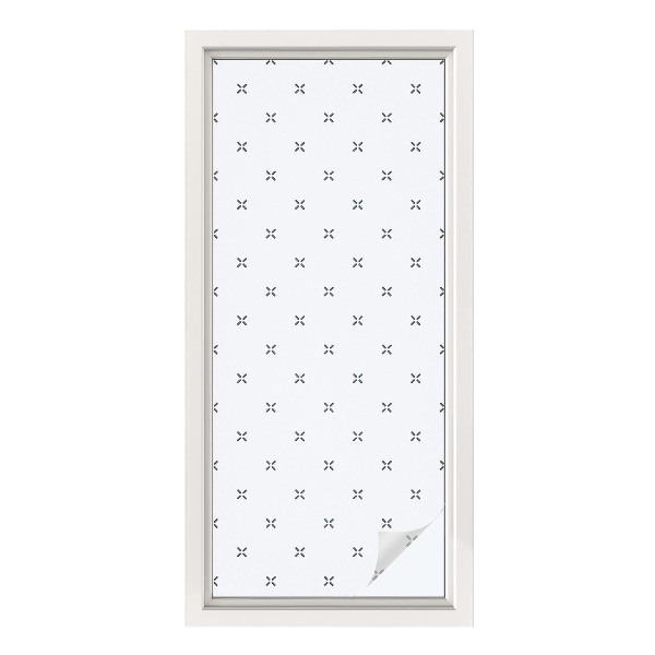 Mælkehvid vinduesfolie med motiv Geometriske kors