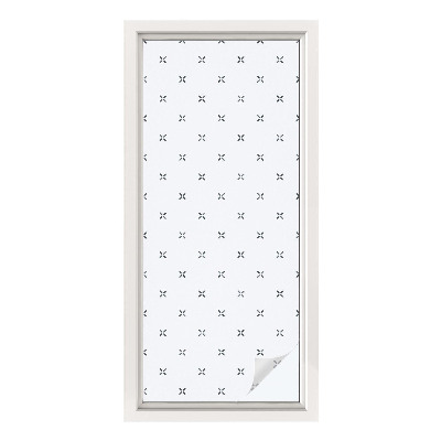 Mælkehvid vinduesfolie med motiv Geometriske kors