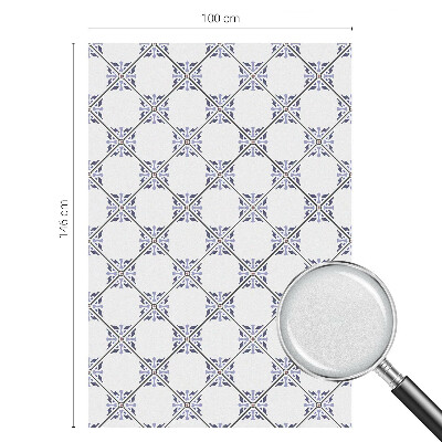 Mælkehvid vinduesfolie med motiv Geometriske fliser