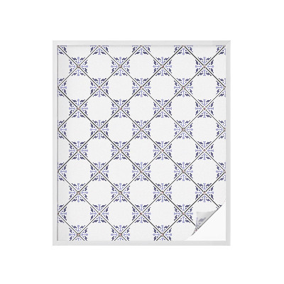 Mælkehvid vinduesfolie med motiv Geometriske fliser