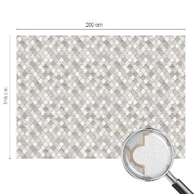 Mælkehvid vinduesfolie med motiv Geometrisk mosaik