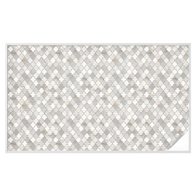 Mælkehvid vinduesfolie med motiv Geometrisk mosaik