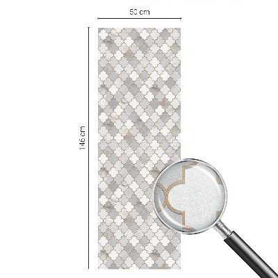 Mælkehvid vinduesfolie med motiv Geometrisk mosaik