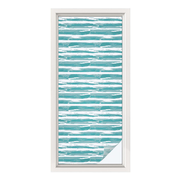Mælkehvid vinduesfolie med motiv Grønne striber