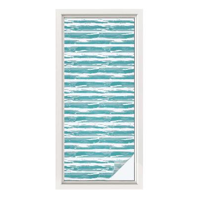 Mælkehvid vinduesfolie med motiv Grønne striber