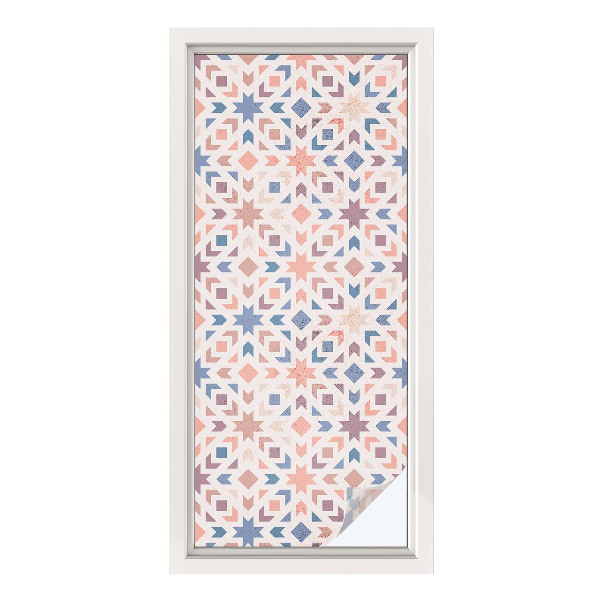 Vinduesfolie mod indkig med glasmaleri Farverige mønstre