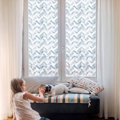 Mælkehvid vinduesfolie med motiv Geometrisk mønster