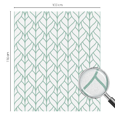 Mælkehvid vinduesfolie med motiv Plantesymmetri