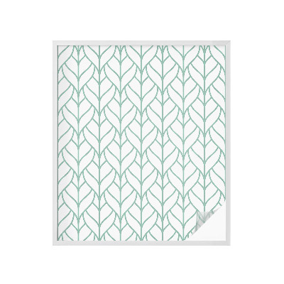 Mælkehvid vinduesfolie med motiv Plantesymmetri