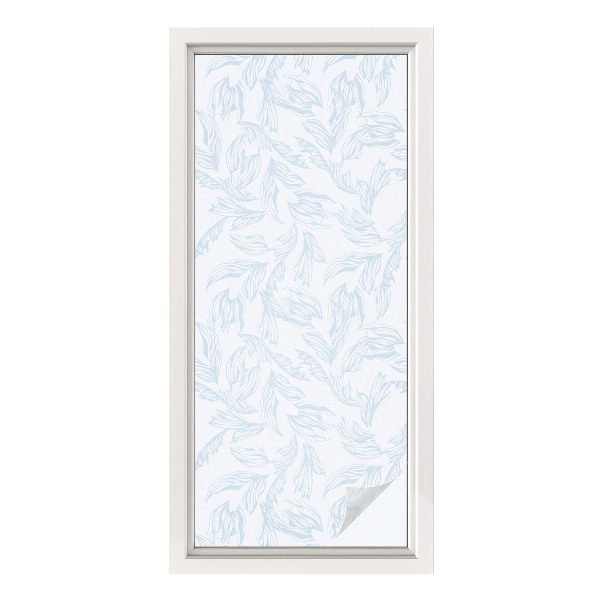 Mælkehvid vinduesfolie med motiv Æteriske blade