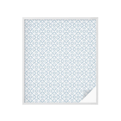 Dekorationsfolie til vindue mod indkig Blå ornamenter